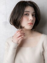 モッズヘア 上尾西口店(mod's hair) グレーベージュ小顔補正カット黒髪ボブカール309W上尾30代40代