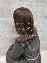 ルイス(L'wis)&nbsp;ミルクティーグレージュ学割U24縮毛矯正ブリーチ10代20代渋谷