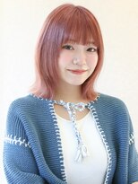 ガリカ 両国(Gallica)&nbsp;前髪ありミディボブにローズピンクベージュ