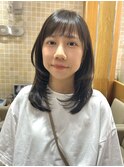 ★顔まわりカットハッシュカットミディアムレイヤーアッシュ