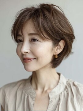 ハーツ(Heart's) 白髪ぼかし脱白髪染め似合わせショートボブ40代50代60代