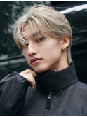 メンズミルクティーベージュコンマヘアアッシュグレージュカラー