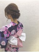 浴衣着付け ゆるふわシニヨン ラウレア新福島