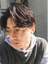 バイフィフス 原宿/表参道(by fifth)&nbsp;ニュアンスパーマセンターパートツーブロック刈り上げメンズヘア