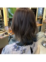 五番街&nbsp;《五番街》グレージュ×裾カラーブルー