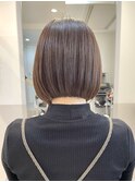大人可愛い20代30代40代前下がり丸みボブ/ミニボブ/ベージュボブ