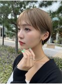髪質改善*ぱっつんショートグレージュカラー*美髪【Zina西新】