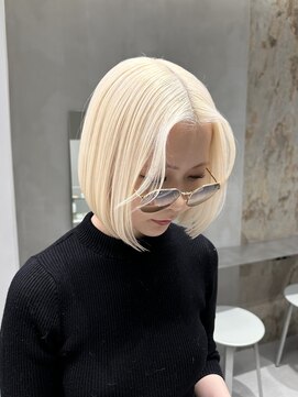 ソル ジングウマエ(SOL JINGUMAE) ブロンドボブ/ミルクティーカラー/レイヤーカット/韓国