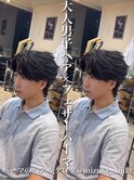 フェザーパーマ/フェザーショート/センターパート