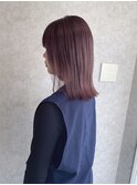ボルドーカラー×ミディアムボブ