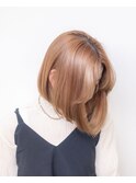 オレンジベージュ#切りっぱなし#ケアブリーチ#ダブルカラー#豊橋