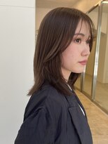 ビュートリアム265(BEAUTRIUM 265) 大人くびれヘア顔まわりレイヤー外ハネミディアムマロンベージュ