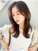 韓国風レイヤーカット◎秋色暖色カラーくびれヘア小顔20代