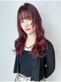 ロング前髪カットおくれ毛顔周りレイヤー韓国ヘア_F40091