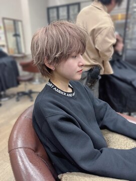 ハピネス 王寺店(Happiness) メンズライク ナチュラルブラウン 刈り上げマッシュ 奈良 王寺