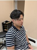 メンズパーマ/センターパート/外国人風パーマ/メンズカット
