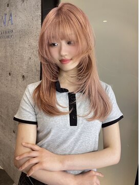 ジェム(GEM) 《YURI》コーラルピンク/ペールオレンジ/ブリーチカラー