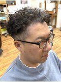 ニュアンスパーマ毛流れパーマオールバック