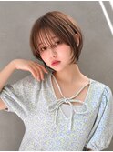 丸みショートボブ/カーテンバング/顔周りカット/ダークブルー