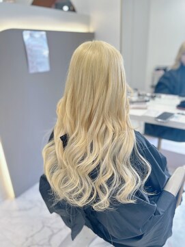 ガルボ ヘアー(garbo hair) 高知美容室ハイトーンロングプルエクステホワイトベージュ