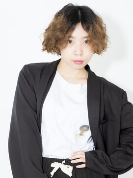 デイジー インデックスヘア 大島店(DAISY index hair) 涼しげヘア　Aラインボブ　ウェーブパーマ女子 前髪なしショート