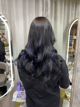 ガルボヘアー 名古屋栄店(garbo hair) #名古屋#栄#プルエクステ#ハイライト#ブルー#ブラック#10代#20代