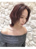 #レイヤーボブ#ウルフカット#レッドブラウン