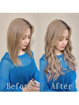 あるじゃんすー 梅田店&nbsp;ミルクティーベージュ×ハイライト×ローライト#エクステ#梅田