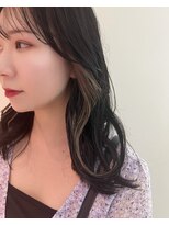 インナーカラー艶感カラーグレーブラックブランドベージュ銀座