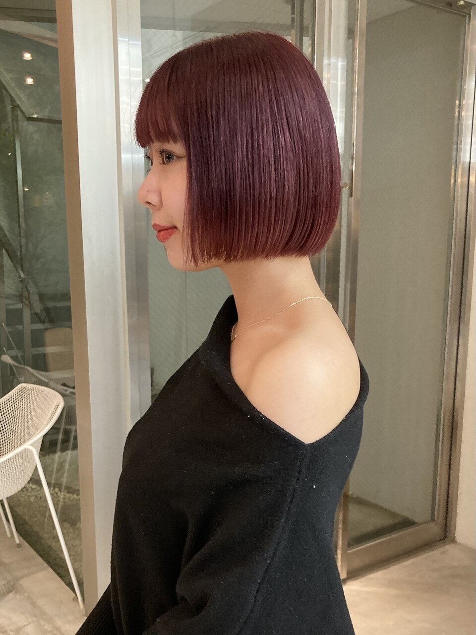 深めレッド】【ワインレッド】【ボブ】【shiho】：L207911143｜シアン
