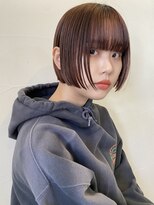 アクアオモテサンドウ(ACQUA omotesando)&nbsp;△大人可愛いリップラインボブ切りっぱなしボブぱっつん前髪