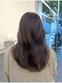 ラベンダーグレージュプレミアムケアカラー_黒髪ボブルフ