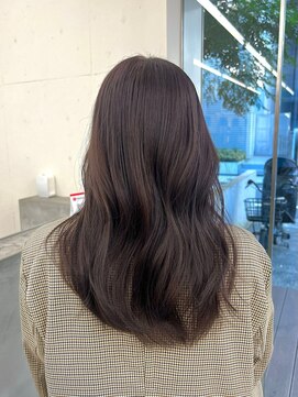 ノク 渋谷(nok) ラベンダーグレージュプレミアムケアカラー_黒髪ボブルフ