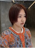 マッシュ/前上がり/オレンジブラウン/骨格補正/くびれショート