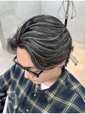 メンズハイライトメッシュホワイトメッシュ