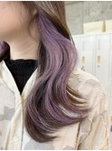 デザインカラー仕事や学校で隠せるインナーカラーラベンダー