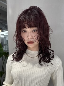 ナンバーナイン 札幌大通(NUMBER NINE) ピンクブラウン×レイヤーカット