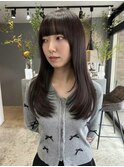 ロングレイヤー/艶感グレージュスタイル
