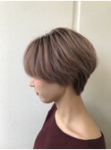 大人可愛い20代30代40代小顔ワンサイドショートボブ丸み前下がり