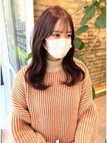 ビーハイブ 一番町店 アヴェダ(BEHIVE) 小顔サイドバング春色ラベンダーピンク