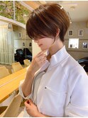 ショート×ハイライト白髪ぼかし×マチルダボブ[心斎橋]