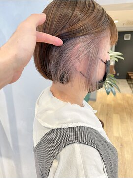 エミス バイ メルト 吉祥寺(emis by melt) 【堀惠】インナーカラーイヤリングカラーラベンダーベージュ