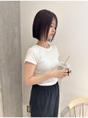 YOKE ぱつっとボブ切りっぱなしボブタイトボブピンクラベンダー