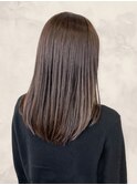 ★縮毛矯正セミロング♪ストレート髪質改善ココアグレージュ
