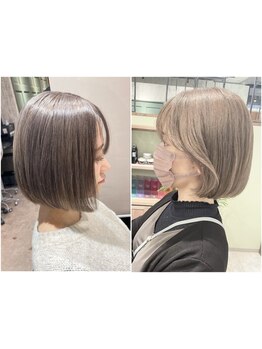【十三駅徒歩1分】グレイカラー\3900◆気になる白髪もハイライトでぼかすことで立体感のあるスタイルに!