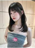 韓国ヘア 縮毛矯正 髪質改善 ミディアムレイヤー