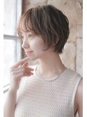 大人ショートボブ丸みショートカットマッシュショート前髪あり