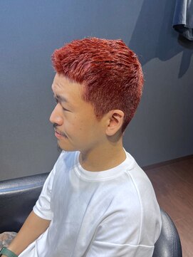 ビーダンディー(Bee dandy) ビジネスベリーショート ブリーチオンカラー 赤髪ボウズ