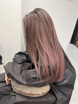 ケアブリーチ/バレイヤージュ/ハイライト/白髪ぼかし/ピンク