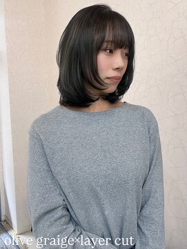 ニコ(nico) レイヤーカット/オリーブグレージュ/デザインカット